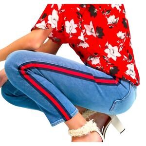 McGuire Denim Ibiza High Rise Ankle Tuxedo Stripe Jeans Style #246A, Size 27